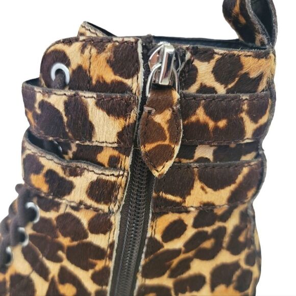 Rebecca Minkoff Leopard Combat Cow Fur Boots - Size 6.5 - NWOT - Picture 3 of 8